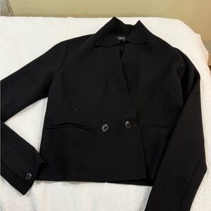 Rag and Bone Wool Knit Black Women's Double-Breasted Jacket/Blazer